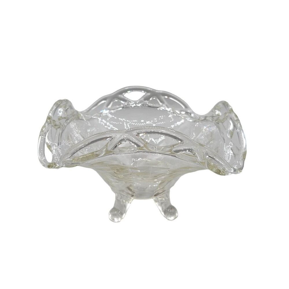 Imperial Glass Co Candy Dish Crochet Pattern Etched Glass Footed